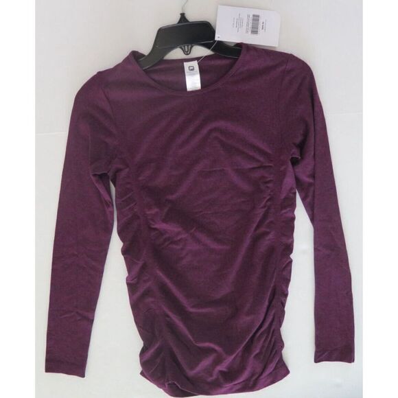 Fabletics Women's Sz XS (2-4) Purple Seamless Ruched Kathie Long Sleeve Top $50 - Picture 4 of 5